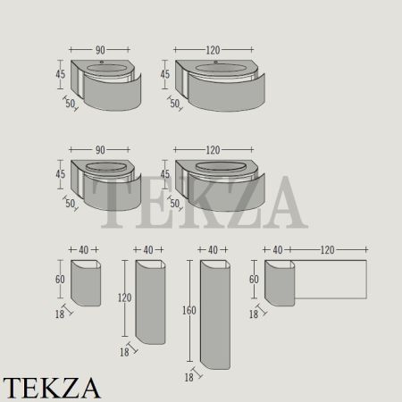 ARTELINEA KIMONO Мебель в ванную комнату, отделка фасадов стекло