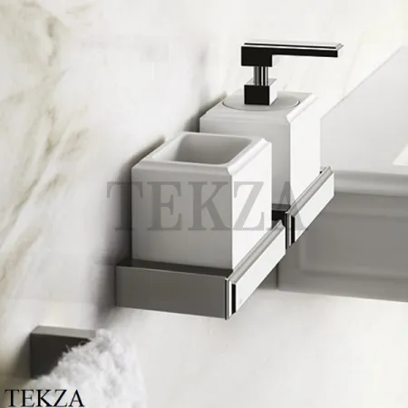 Gessi ELEGANZA Мыльница настольная, композит белый 46425-706, Black Metal