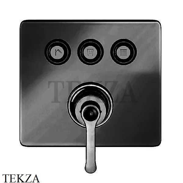 Gessi VENTI20 Смеситель для душа с кнопками на 3 потока, внешняя часть 65244-299, Black XL