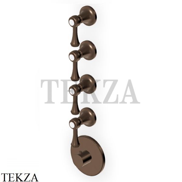 Zucchetti Agora Classic Термостат для душа, 4 выхода, внешняя часть ZAL662.P21, brushed chocolate PVD