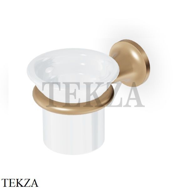 Zucchetti Agora Classic Стакан настенный, керамика белая ZAD413.P31, brushed british gold PVD