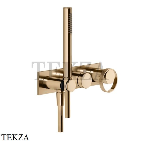 Gessi ANELLO Смеситель для душа 2 потока, с гарнитуром, внешняя часть 63343-735, Warm Bronze PVD