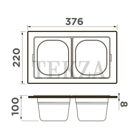 Omoikiri Контейнер DC-04-2 4999085 графит