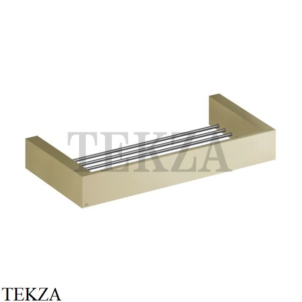 Gessi Rettangolo Решетка-полка в душевую зону 30 см 20947-727, Brushed Brass PVD