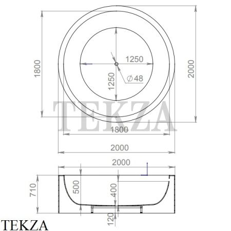 SALINI ISOLA Ванна свободностоящая круглая, из композита S-Sense 101111M, белый матовый