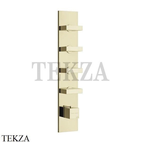 Gessi Rettangolo Wellness Термостат 4 выхода, внешняя часть 43028-710, Brass PVD