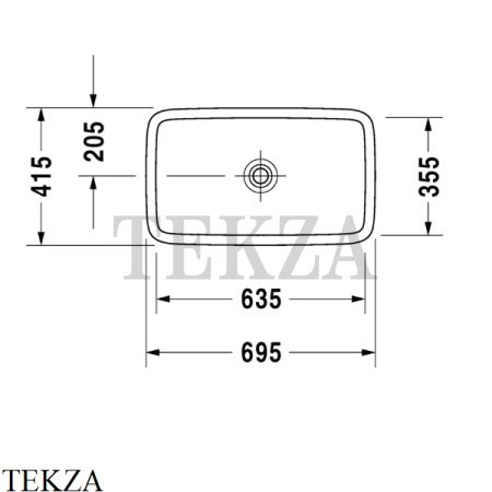 Duravit PuraVida Раковина накладная, без перелива 0370700000, белый глянец