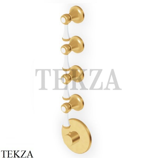 Zucchetti Agora Classic Термостат для душа, 4 выхода, внешняя часть ZAM662.C41, brushed gold