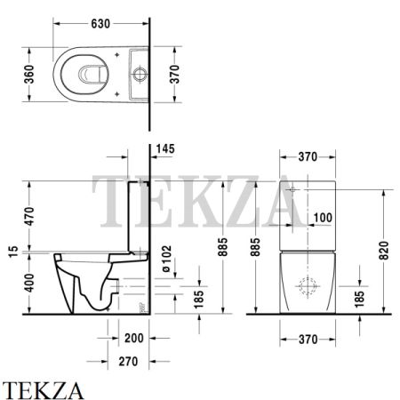 Duravit Starck 2 Унитаз комбинированный 2145090000, сиденье микролифт SoftClose, белый глянец