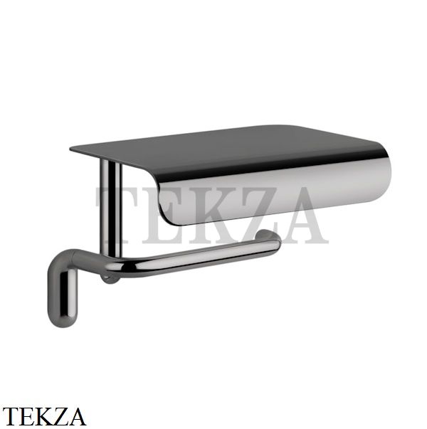 Gessi Goccia Бумагодержатель с крышкой-полкой 38049-124, Black Metal