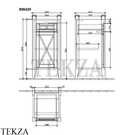 Villeroy & Boch Hommage Тумба напольная, петли слева 89641001, орех