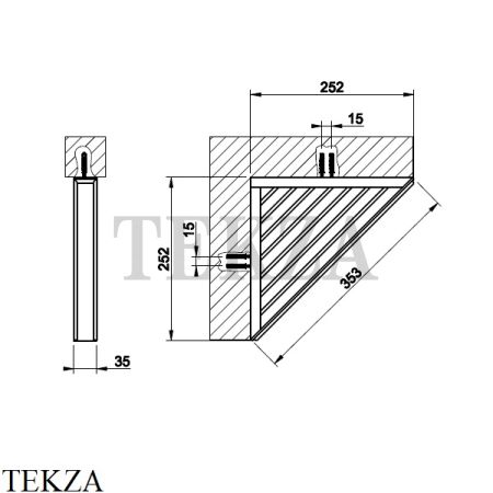 Gessi ELEGANZA Решетка угловая в душевую зону 46461-031, хром глянец