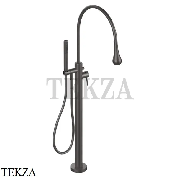 Gessi Goccia Смеситель для ванны напольный, внешняя часть 33029-126, Black Metal Brushed