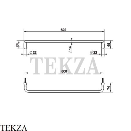 Gessi Goccia Держатель для банного полотенца 60 см 38103-031, хром глянец