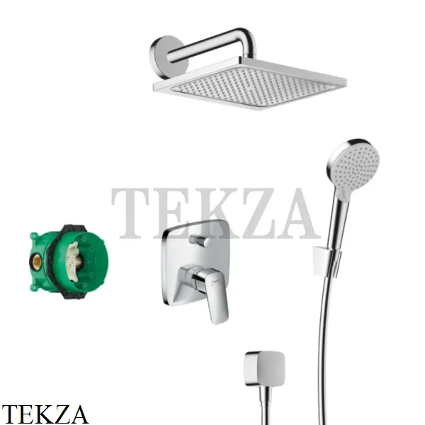 Hansgrohe Crometta E 240 1jet Душевой набор с верхней лейкой 27957000, хром глянец