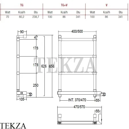 Margaroli SOLE 542 S Полотенцесушитель электрический BOX 5423704WHB, белый матовый