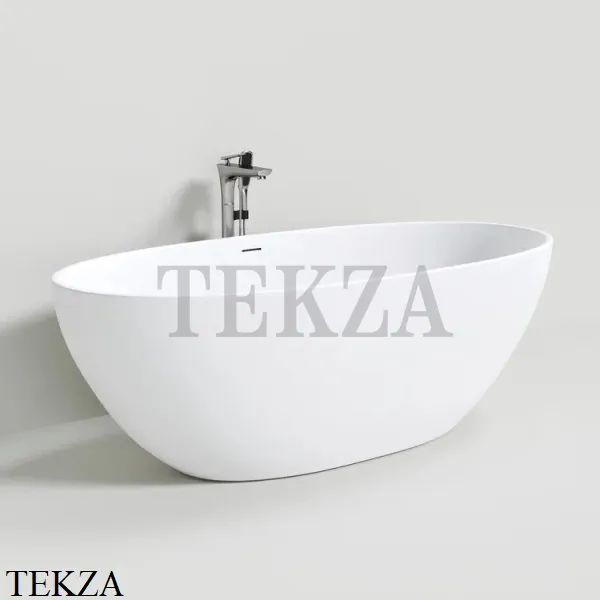 NT Bathroom NT201 Firenze Ванна свободностоящая из литого камня Solid Surface, белый матовый