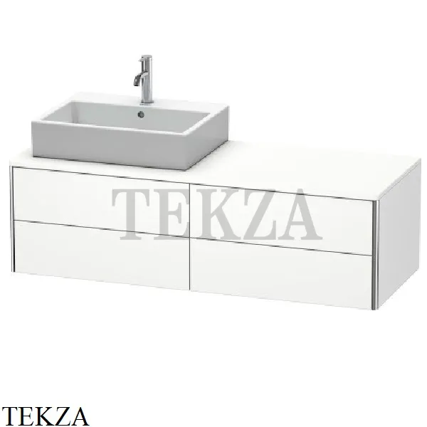 Duravit XSquare Тумба подвесная под раковину XS4913L1818, 4 выдвижных ящика, белый матовый