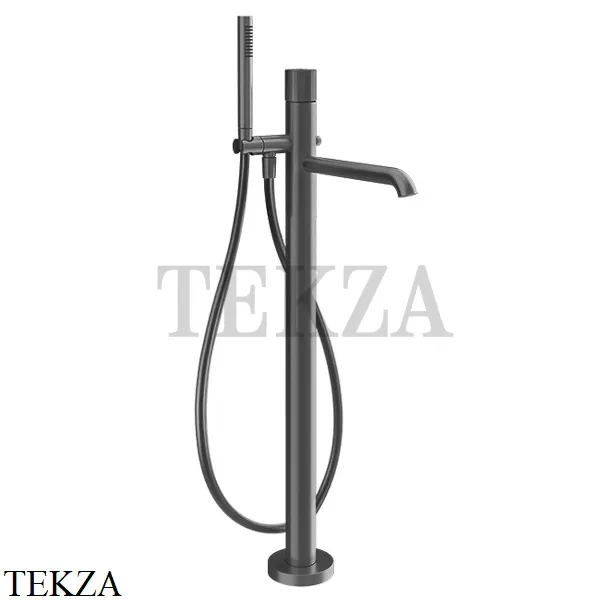 Gessi Habito DIAMANTATO Смеситель для ванны напольный, внешняя часть 70628-707, Black Metal Brushed