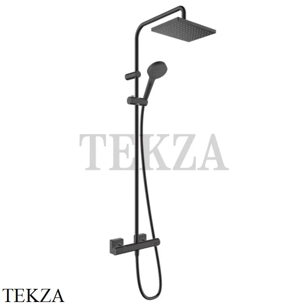 Hansgrohe Vernis Shape Душевая система 1jet c термостатом 26286670, черный матовый