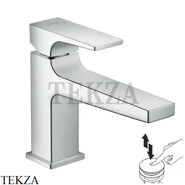 Hansgrohe Metropol Смеситель для раковины 100, с донным клапаном Push-Open 32502000, хром глянец