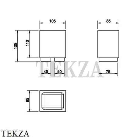 Gessi Rettangolo Стакан настольный, композит черный 20832-099, Black XL