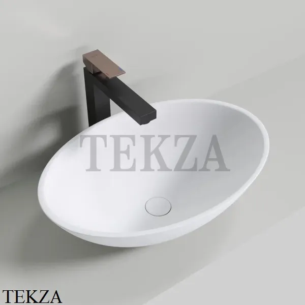 NT Bathroom NT403 Ravenna Раковина накладная, без перелива из литого камня Solid Surface, белый матовый