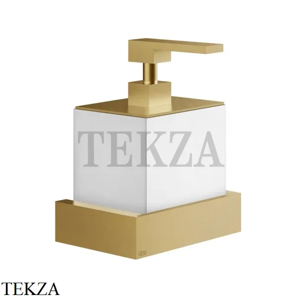 GESSI Rettangolo Дозатор для жидкого мыла или лосьона, белый 20813-087, Gold Brushed CCP