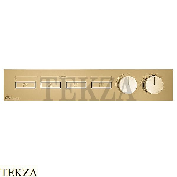 Gessi HI-FI Термостатический смеситель на 4 потока, внешняя часть 63016-727, Brushed Brass PVD