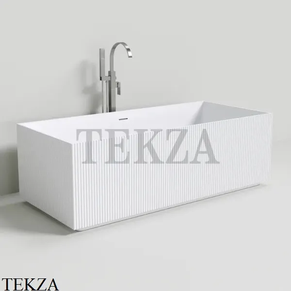 NT Bathroom NT222 Bergamo Ванна свободностоящая из литого камня Solid Surface, белый матовый