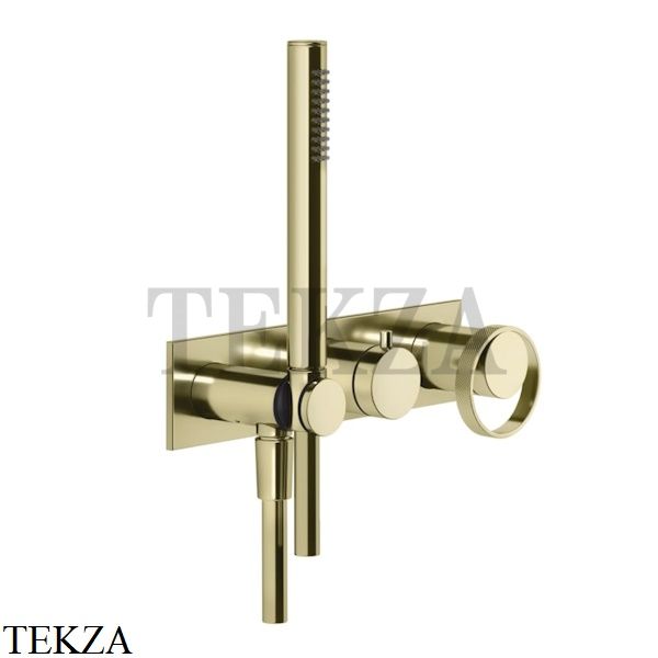 Gessi ANELLO Смеситель для душа 2 потока, с гарнитуром, внешняя часть 63343-710, Brass PVD