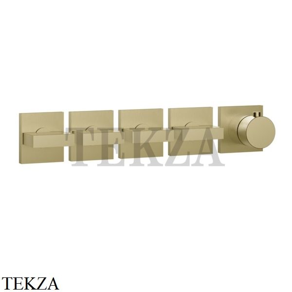 Gessi Rettangolo shower Термостат на 4 потока, внешняя часть 44338-727, Brushed Brass