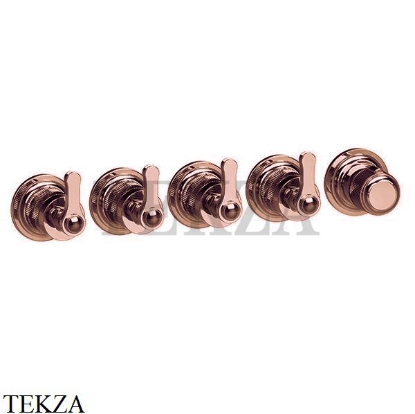 Gessi VENTI20 Термостат для душа, 4 потока, внешняя часть 65338-708, Copper Brushed