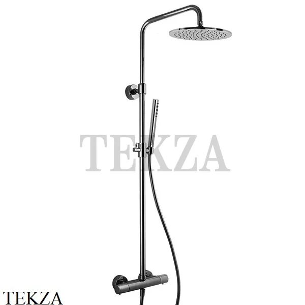 FIMA Carlo Frattini Душевая колонна с термостатом, верхний душ 250 F4285/R256CN, Black chrome