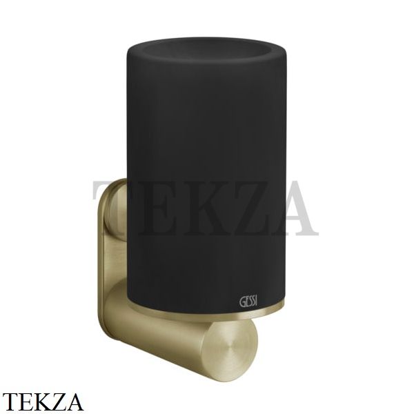 Gessi 316 ACCESSORIES Стакан для зубных щеток настенный, композит черный 54708-727, Brushed Brass