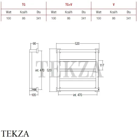 Margaroli Quadri 810-3 Полотенцесушитель электрический 81034704SN, Nickel Satin