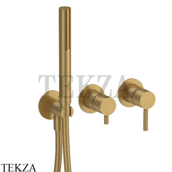 Fantini Nostromo Смеситель для душа с лейкой, 2 потока, внешняя часть 50Q7M784B, Pure Brass PVD