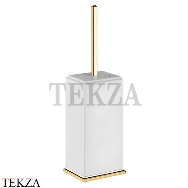 Gessi ELEGANZA Ёршик туалетный напольный, композит белый 46443-727, Brushed Brass