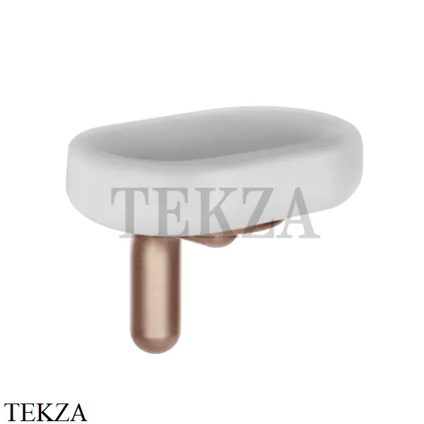 Gessi Goccia Мыльница настенная, белая керамика 38001-125, Copper Brushed