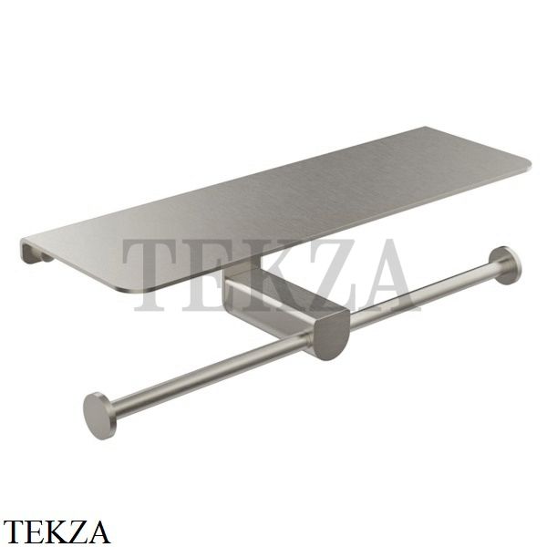 Gessi RILIEVO Держатель для бумаги двойной с крышкой-полкой 59450-149, Finox Brushed Nickel