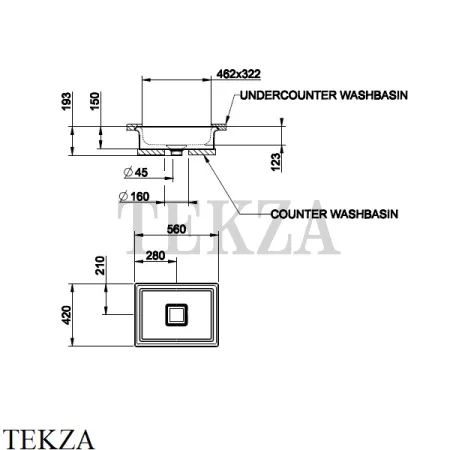 Gessi ELEGANZA Раковина накладная без перелива 46805-516, белый матовый