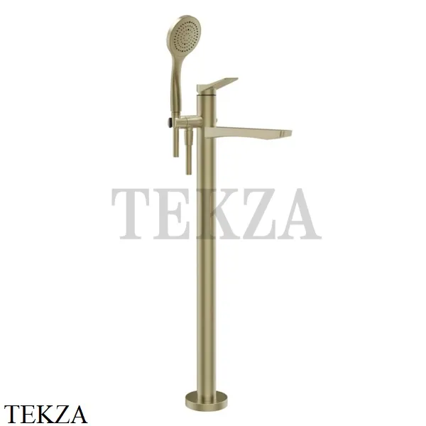 Gessi RILIEVO Смеситель для ванны напольный, с лейкой 59131-727, Brushed Brass