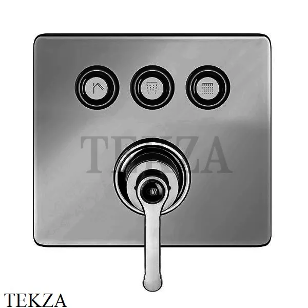 Gessi VENTI20 Смеситель для душа с кнопками на 3 потока, внешняя часть 65244-707, Black Metal Brushed