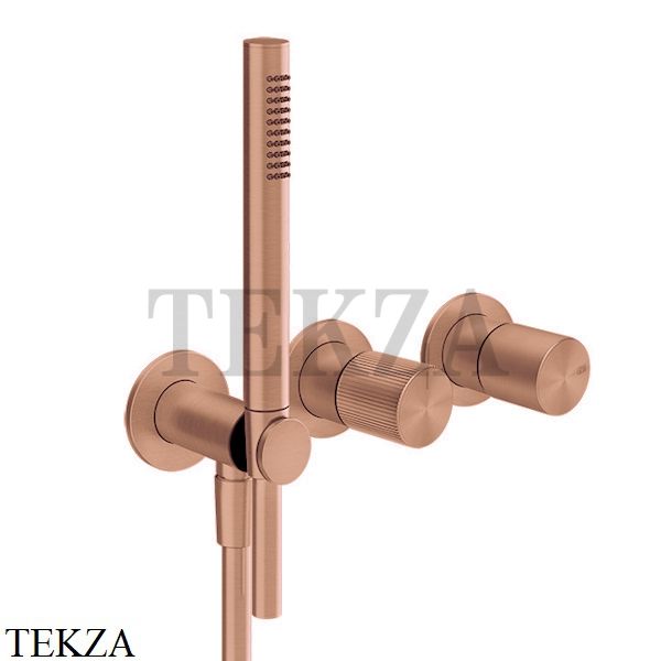 Gessi Habito RIGATO Смеситель для душа с гарнитуром, внешняя часть 70538-708, Copper Brushed