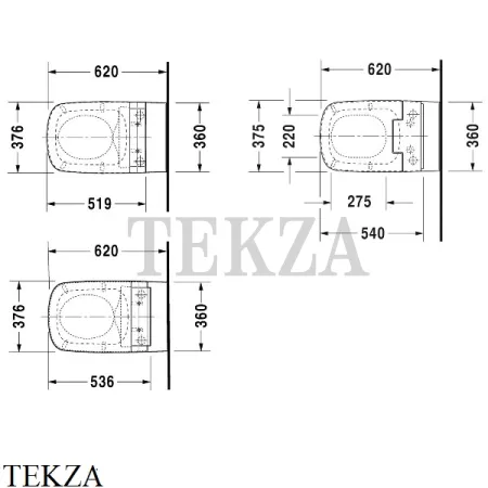 Duravit DuraStyle Унитаз подвесной без ободка 2542590000, для сиденья SensoWash®, белый глянец