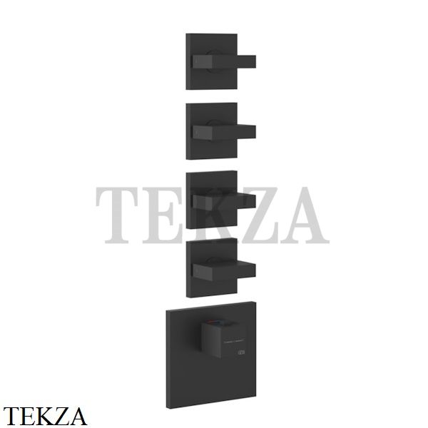 Gessi Rettangolo Wellness Термостат на 4 выхода, внешняя часть 43218-299, Black XL