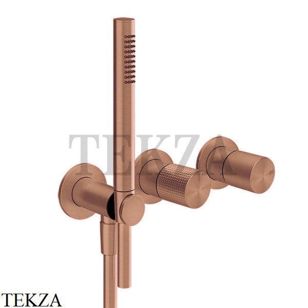 Gessi Habito CESELLO Смеситель для душа с гарнитуром, внешняя часть 70438-708, Copper Brushed