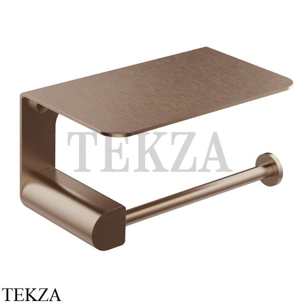 Gessi RILIEVO Держатель для туалетной бумаги с крышкой-полкой 59449-708, Copper Brushed