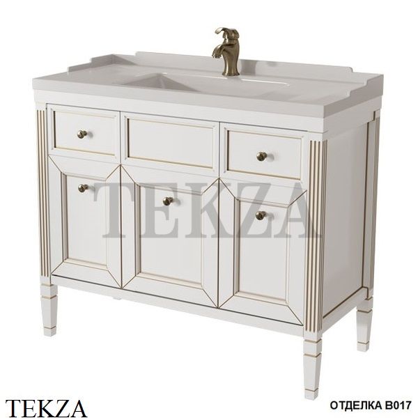 Caprigo ALBION Тумба напольная массив, с раковиной, 100 см 10314-B017, Bianco oro caldo