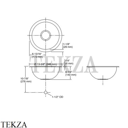 Kohler Undertone Мойка для кухни круглая K-3339-NA, нержавеющая сталь